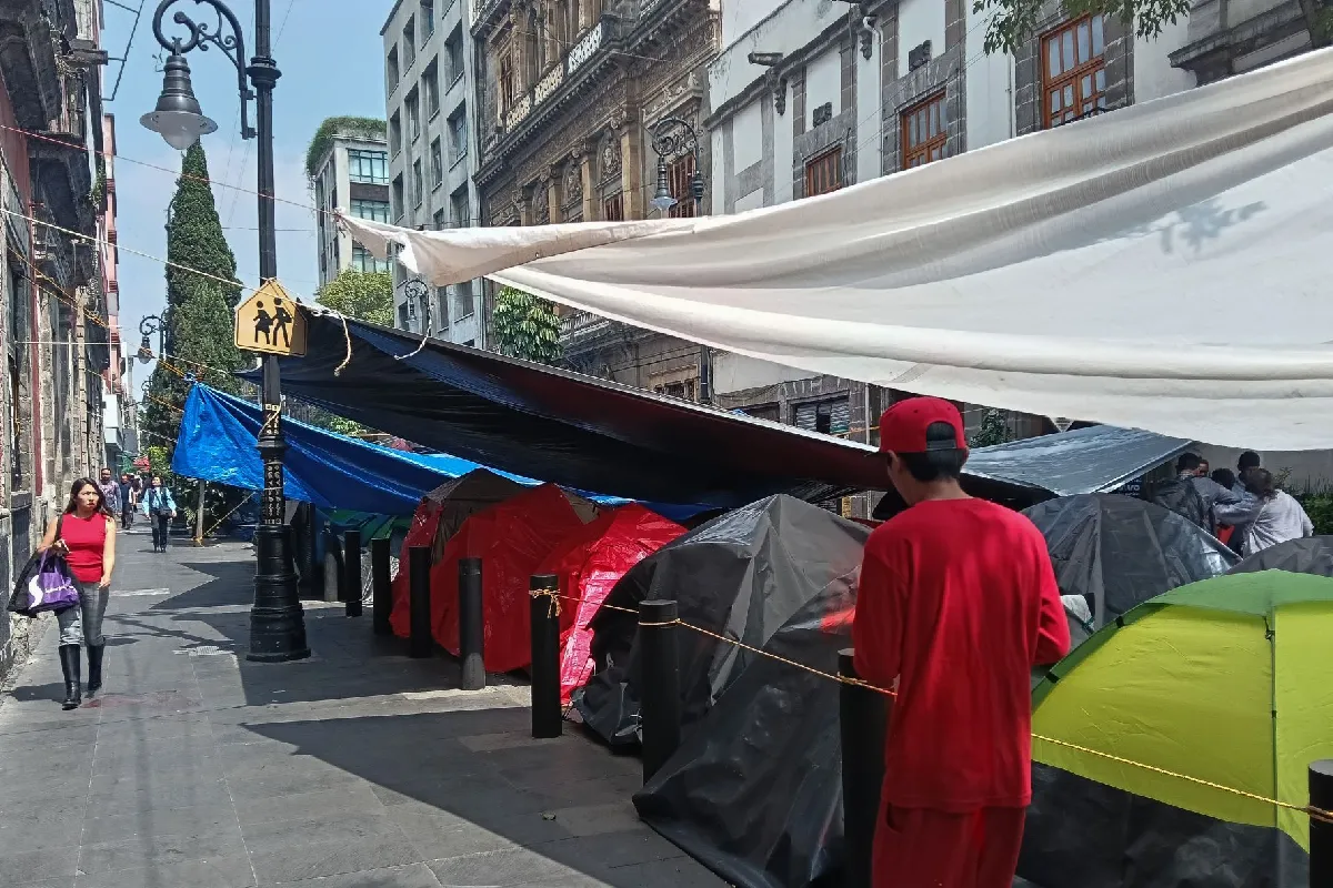 La CNTE mantiene un plantón en la CDMX como parte de sus acciones