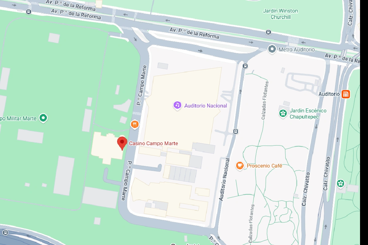 Mapa de google maps con la ubicación del casino
