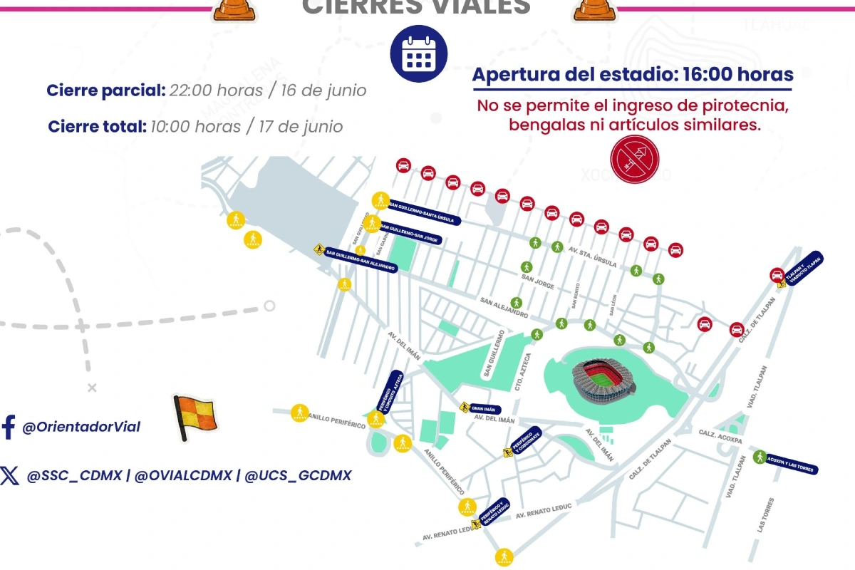 Mapa con los cierres en la última milla 