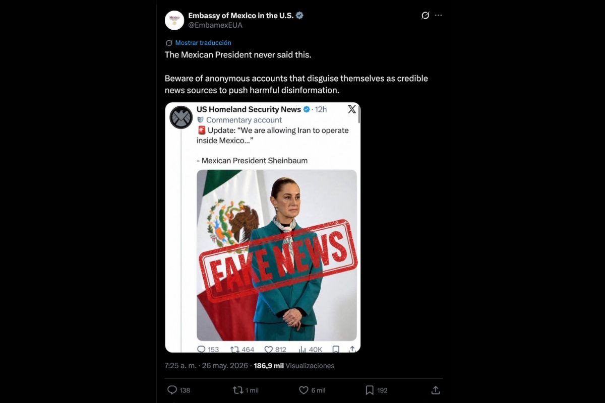 Contrario a lo que asegura una página en X, es falso que la presidenta de México haya realizado esta declaración. 