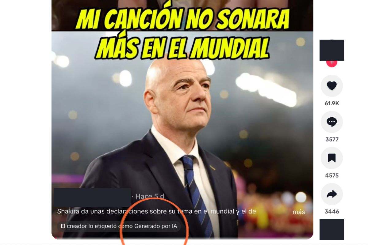 Circula en redes sociales un video en el que Shakira afirma estar de acuerdo con cancelar el Mundial en México por motivos de inseguridad. Sin embargo, es falso: el audio fue generado con inteligencia artificial.