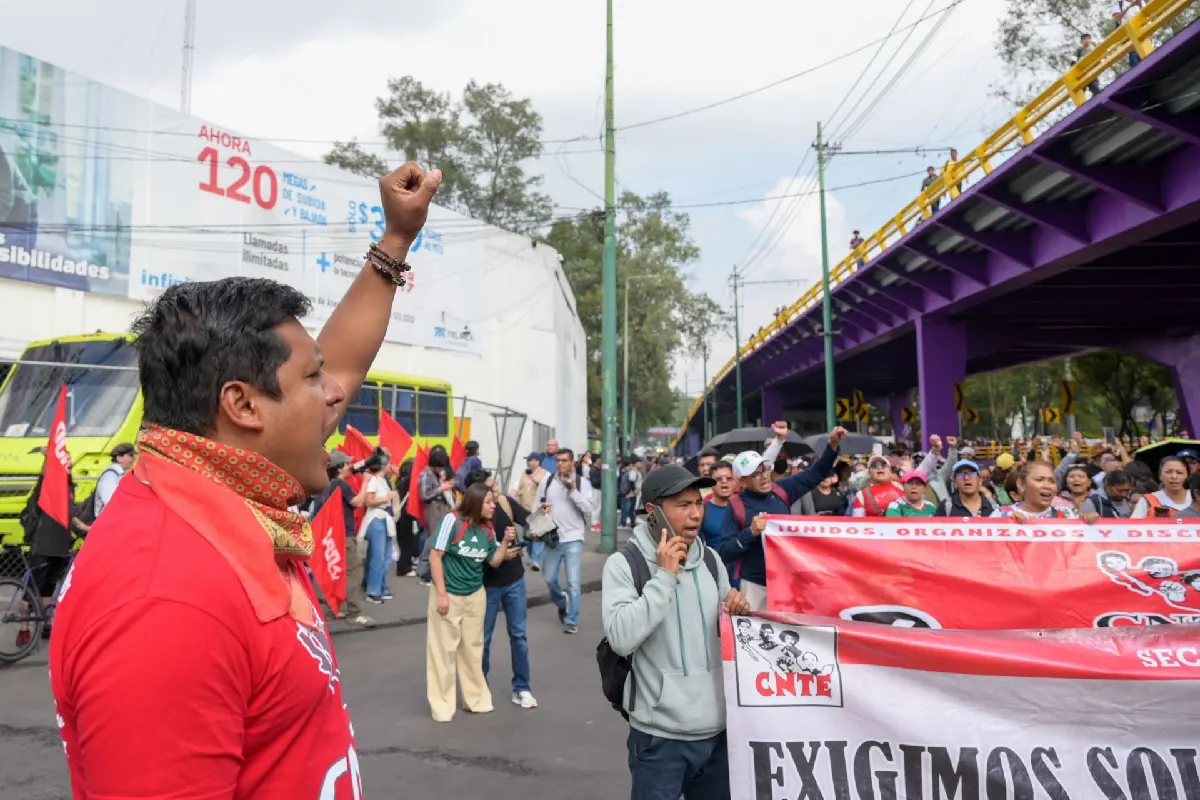 CNTE mantendrá movilizaciones; prevé protestas en Reforma y Circuito Interior este viernes