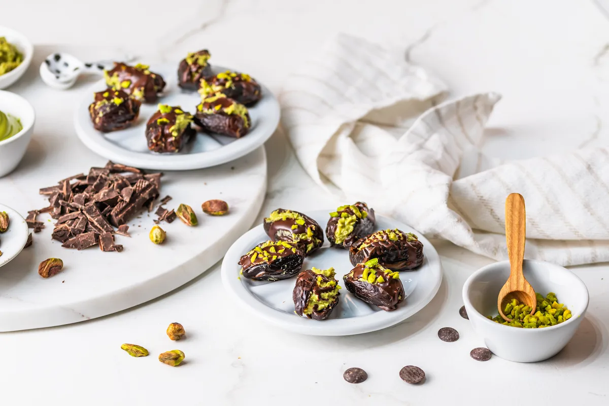 postre dátiles con chocolate