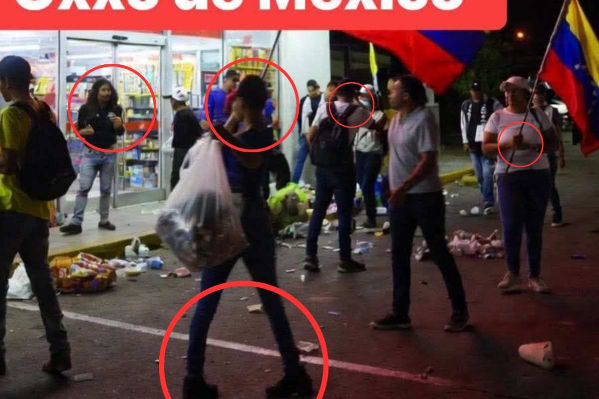 En redes sociales, circula una imagen que supuestamente muestra a personas migrantes robando un Oxxo. Sin embargo, se trata de desinformación. 