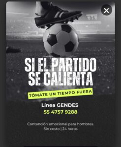 “Si el partido se calienta, tómate un tiempo fuera”: una línea de contención emocional para hombres