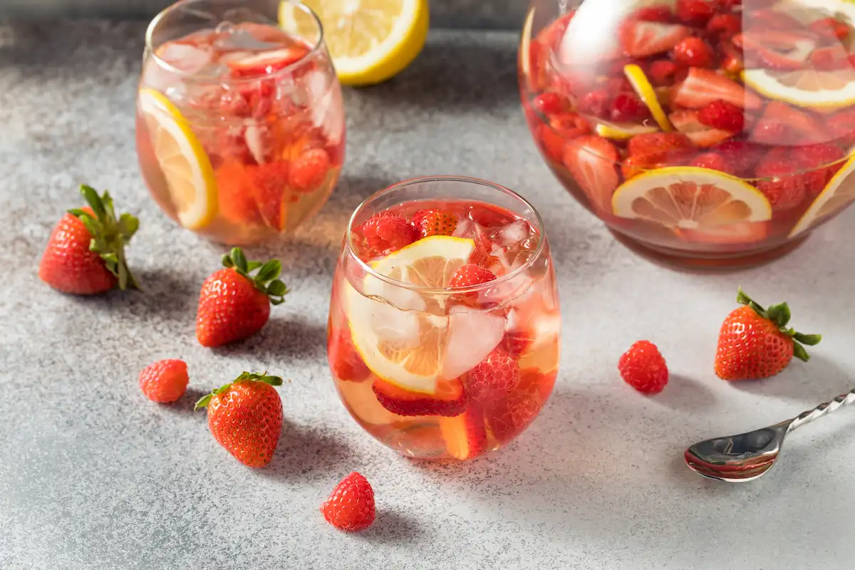 sangría con vino rosado