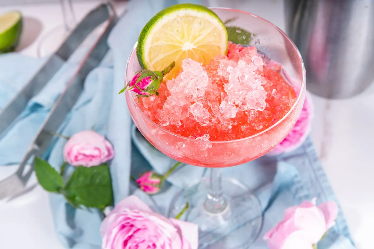 vino rosa congelado