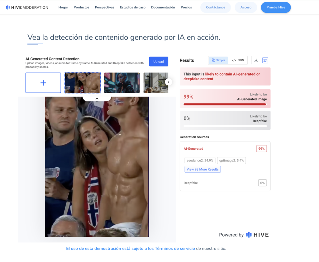 Video de mujer viendo a aficionado fue creado con IA