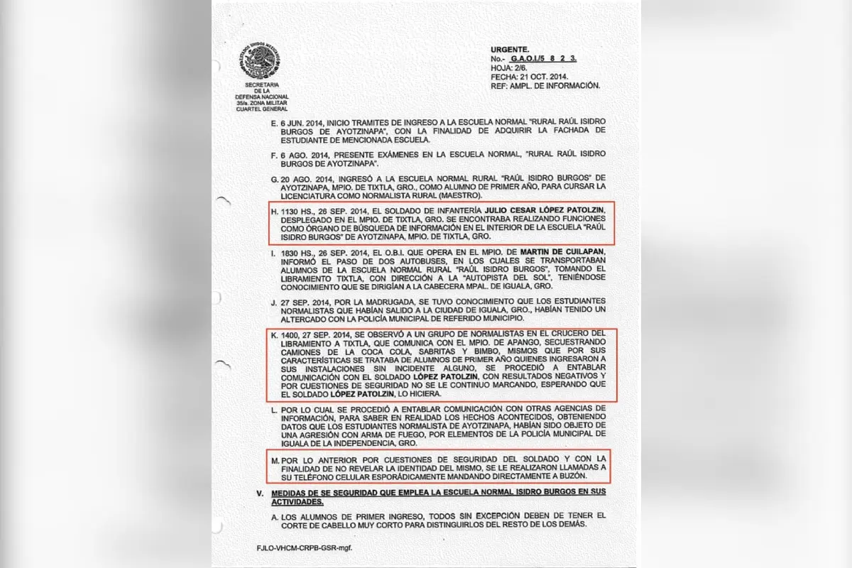 Documento sobre el caso Ayotzinapa