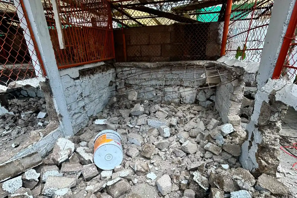 Instalaciones destrozadas del Refugio Franciscano