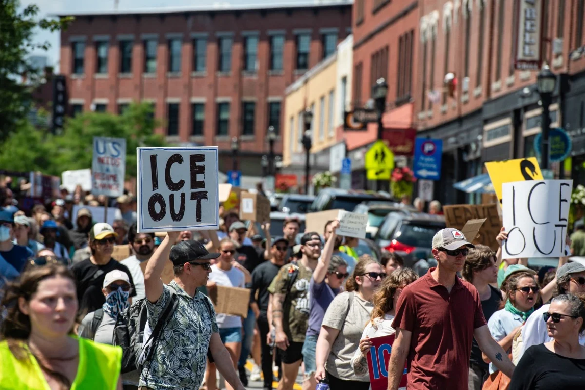 Protesta en Maine tras muerte de migrante. Foto. AFP