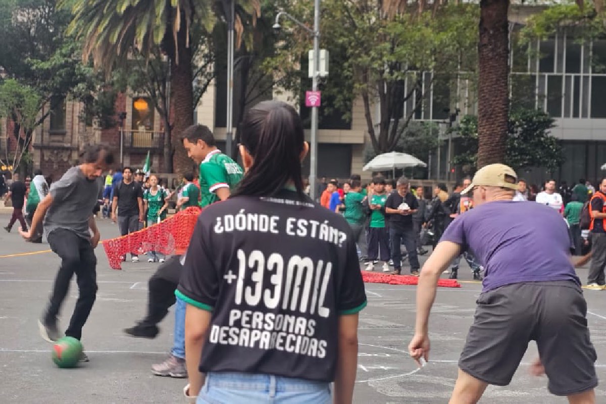 Madres buscadoras organizaron una cascarita en la Ciudad de México