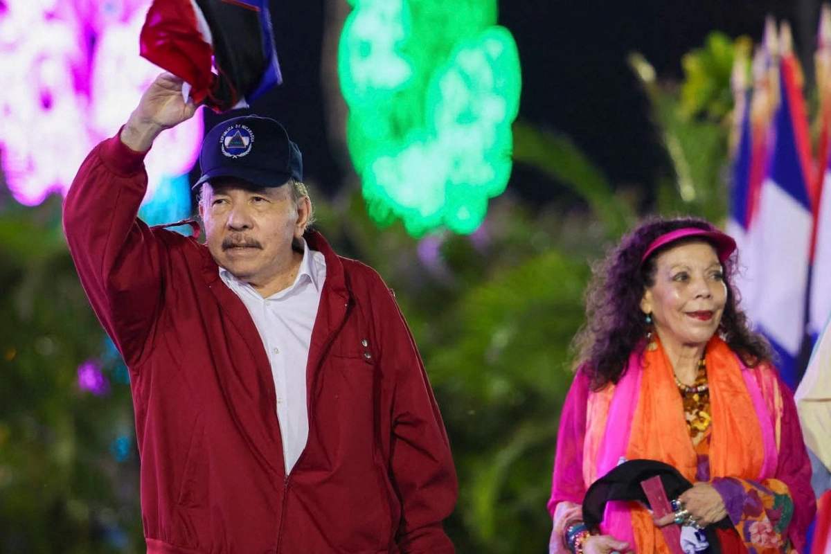 Daniel Ortega y la copresidenta de Nicaragua, Rosario Murillo. (Foto: AFP)