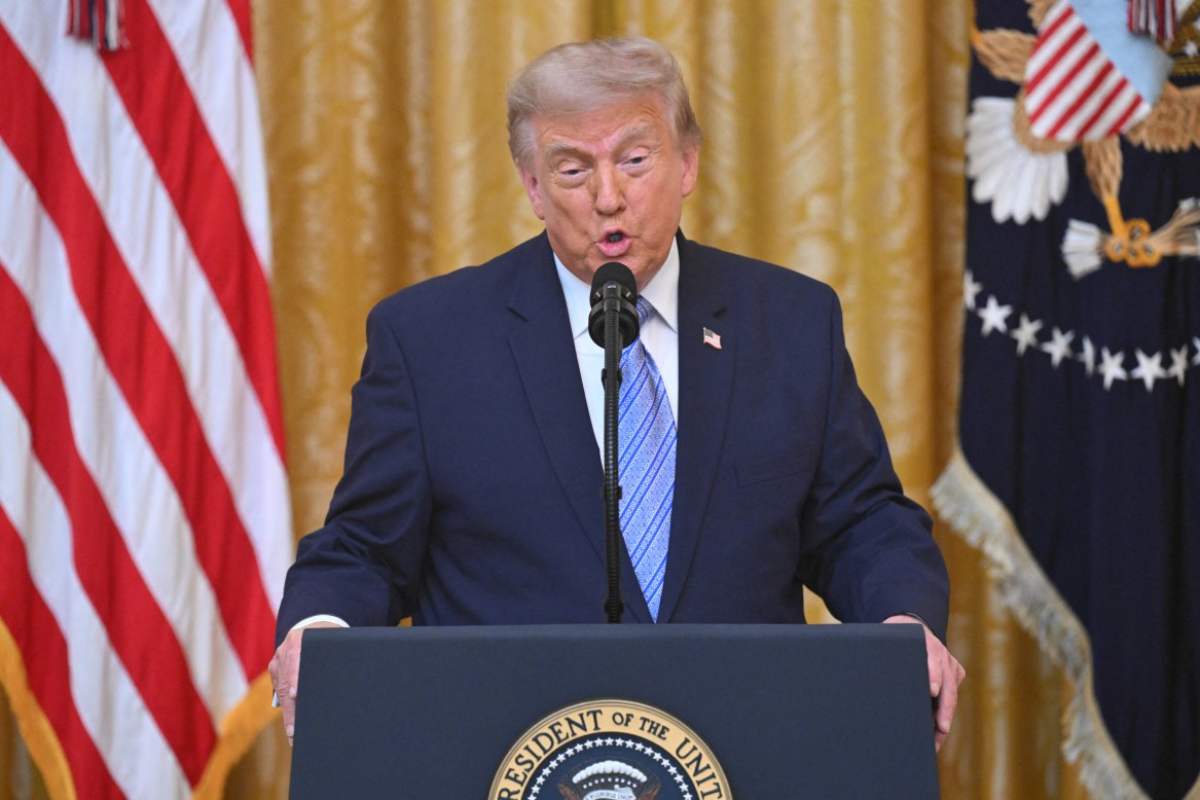 Donald Trump se dirigió a Estados Unidos en una conferencia en la Casa Blanca. (Foto: AFP)