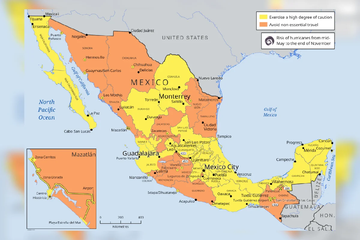 Canadá mapa riesgo seguridad México