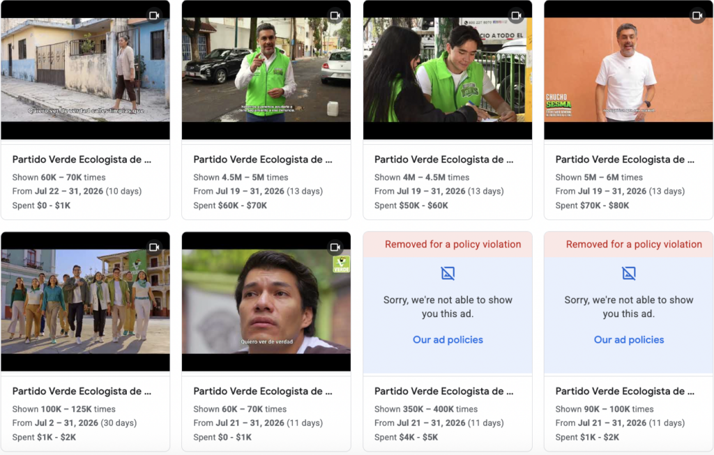 Fuente: captura de pantalla del Centro de Transparencia de Google. 