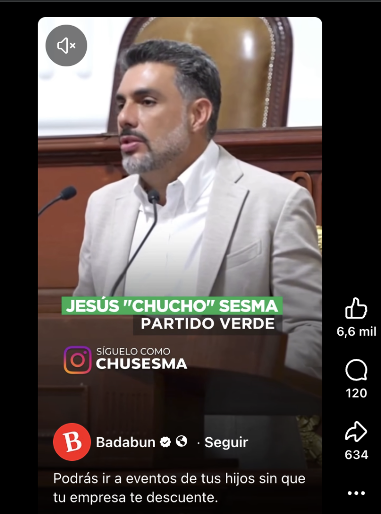Fuente: captura de pantalla de la publicación de Badabun. 