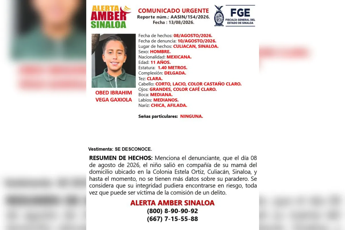 Desaparecen dos hermanos de 3 y 11 años en Culiacán, Sinaloa