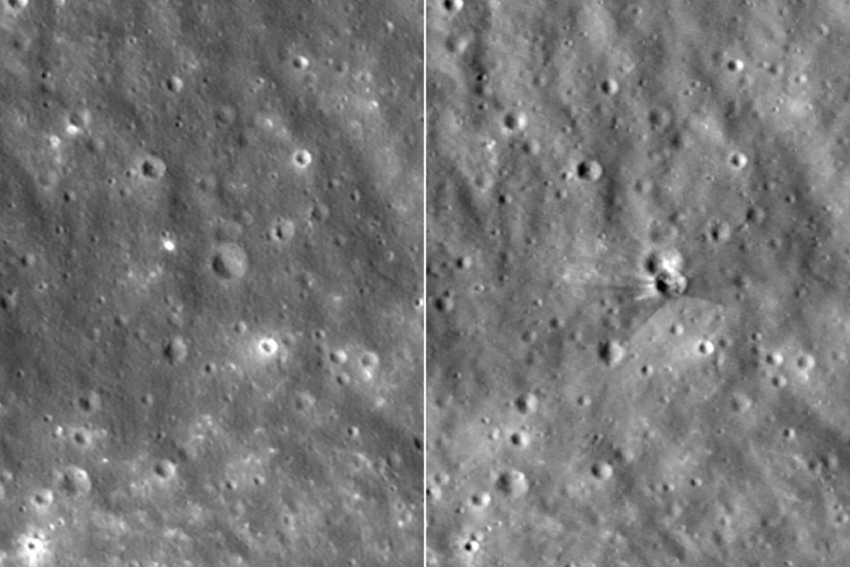 Luna choque space x cohete