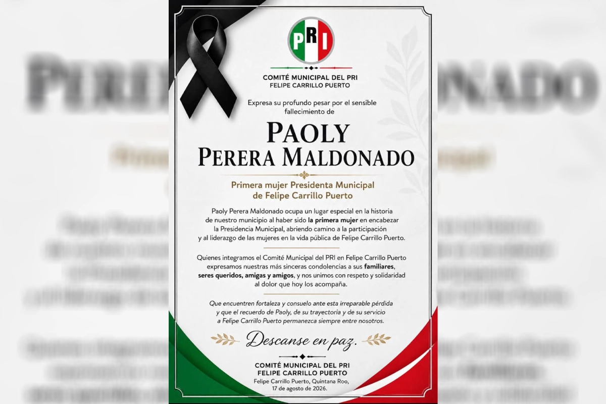 Muere en accidente vehicular Paoly Perera, exalcaldesa de Felipe Carrillo Puerto