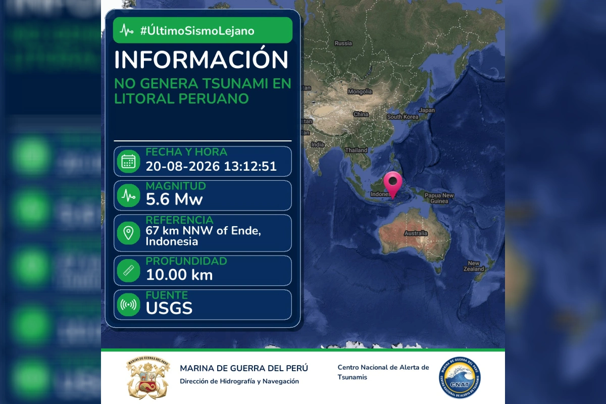Sismo de magnitud 7.2 sacude Perú y activa monitoreo en varias regiones