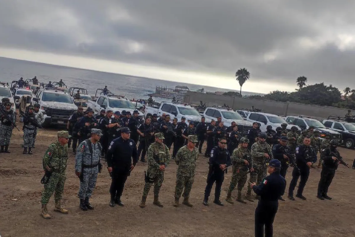 Fuerzas locales y federales se coordinan para combatir a la delincuencia organizada. Foto cortesía de la Policía Estatal de BC.