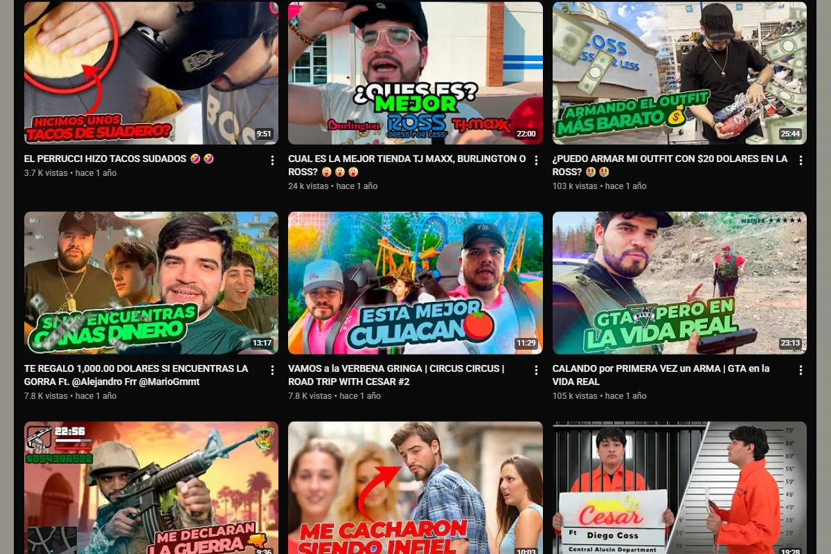 Captura de pantalla de videos de césar