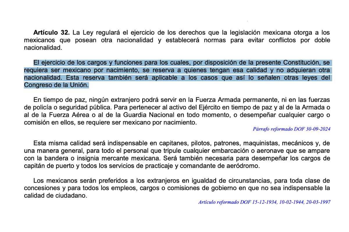 Sheinbaum propuso una iniciativa para impedir que personas con doble nacionalidad puedan competir por la Presidencia, una gubernatura o la Jefatura de Gobierno.