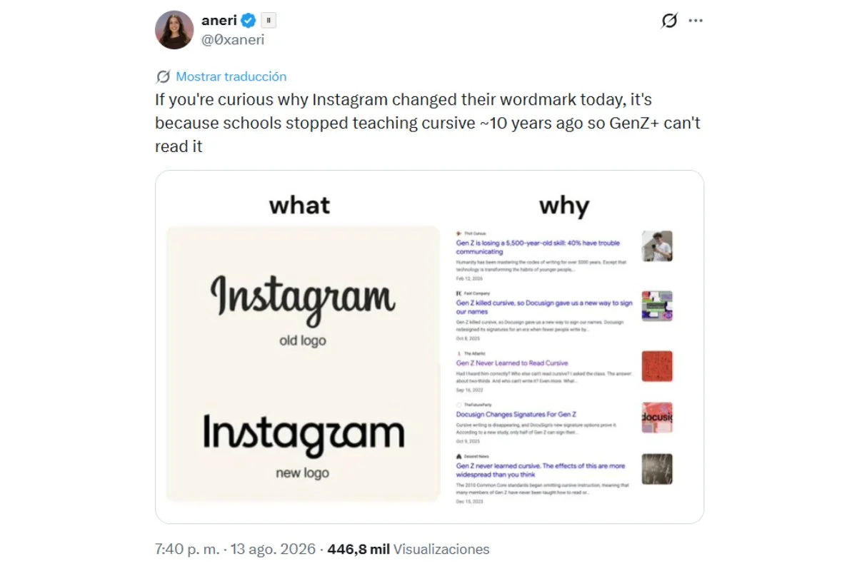cambio logo instagram cursiva