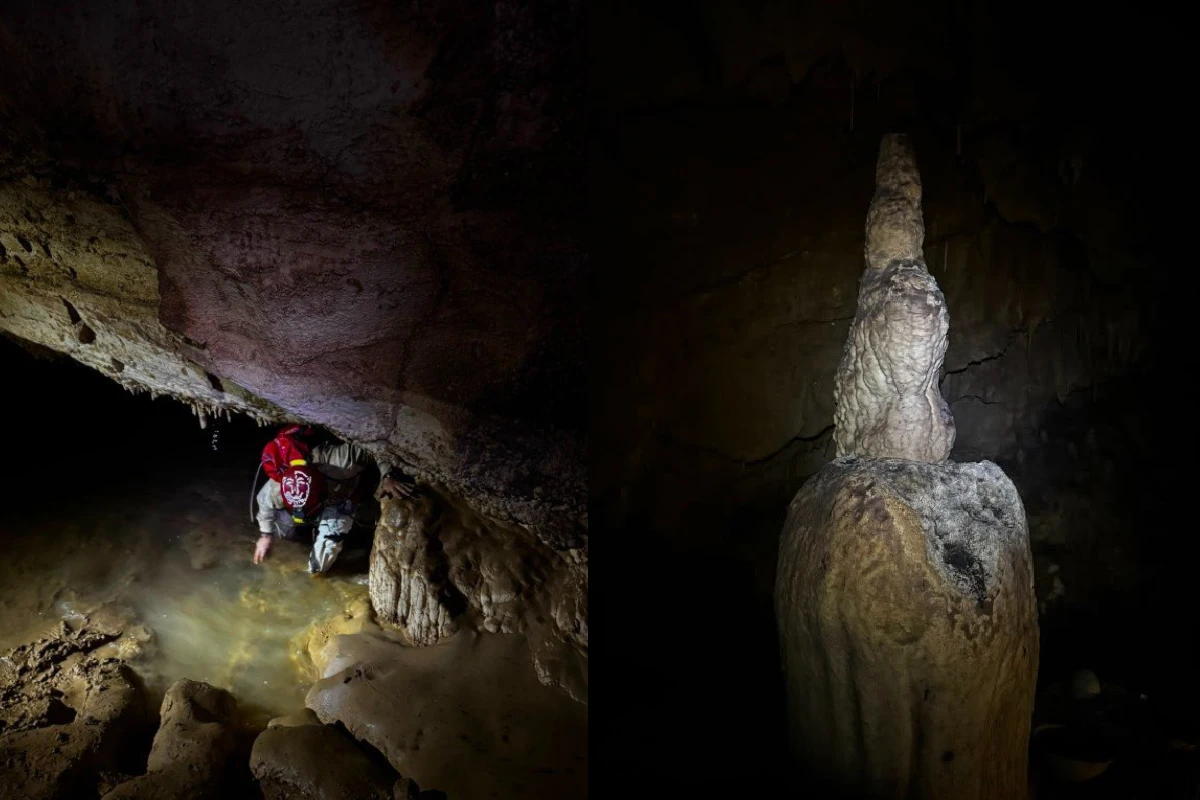 Dentro de las cuevas modificaban las estalactitas con formas humanas para llevar a cabo sus rituales. Foto del INAH.