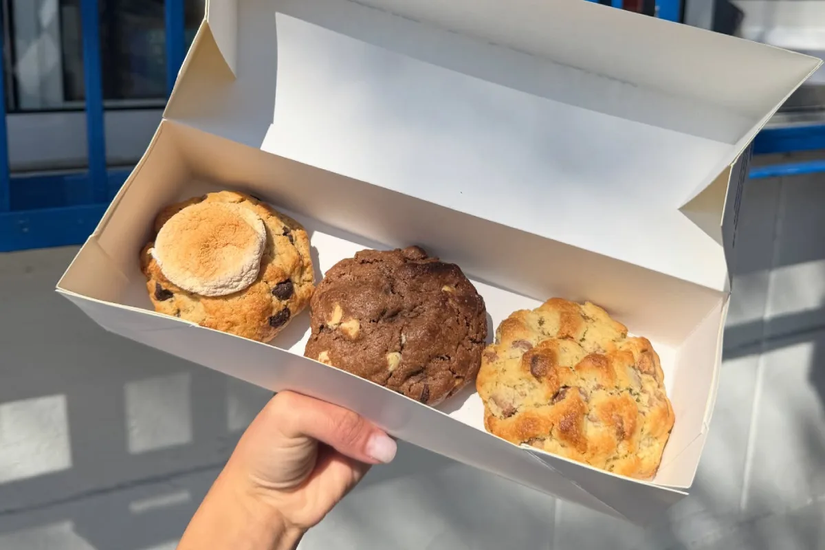 Tres galletas grandes de diferentes sabores