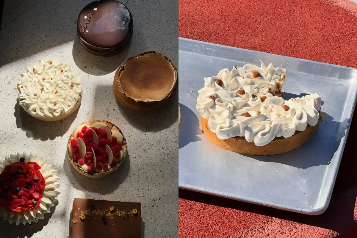 Diferentes tipos de pasteles de cumpleaños en una mesa