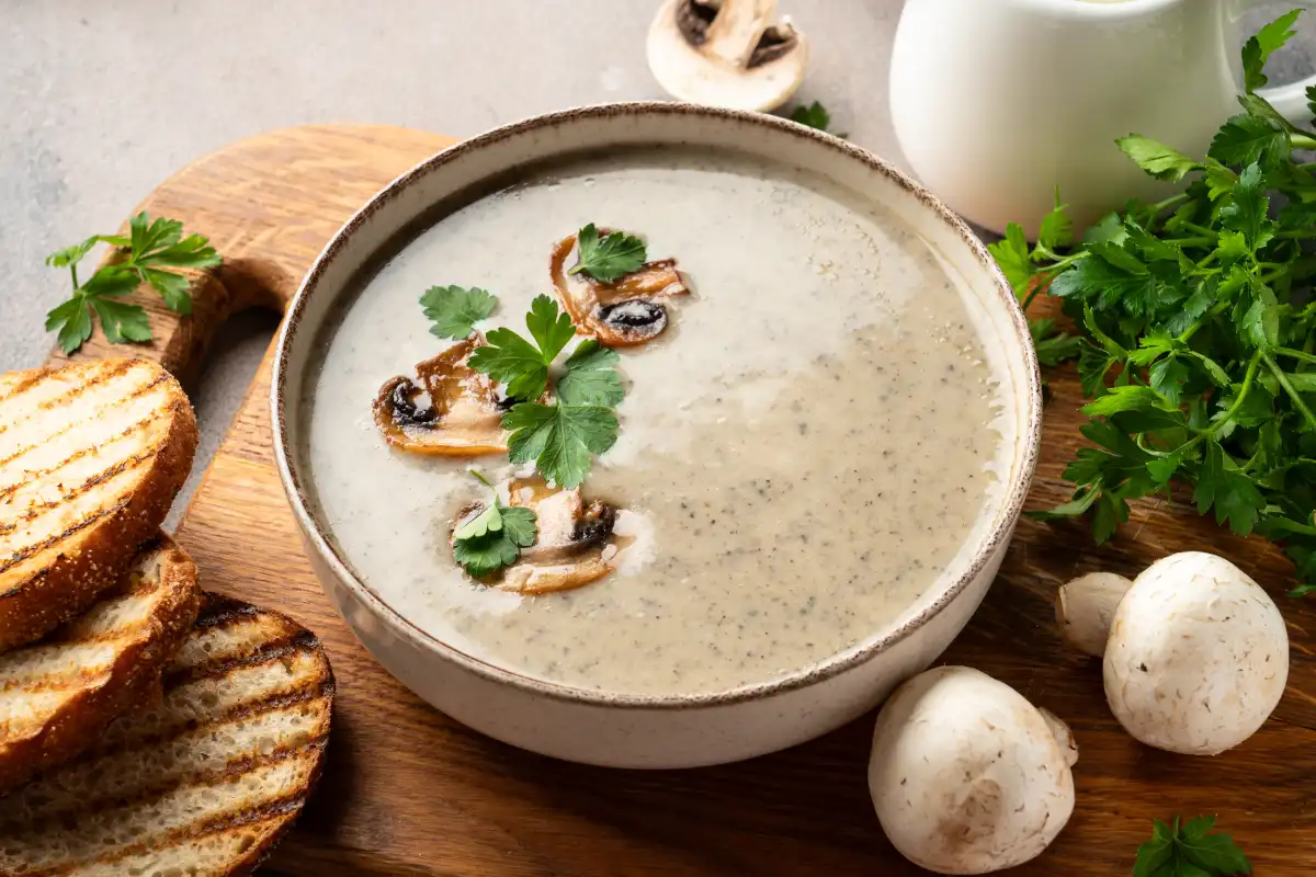 crema de champiñones sin lácteos