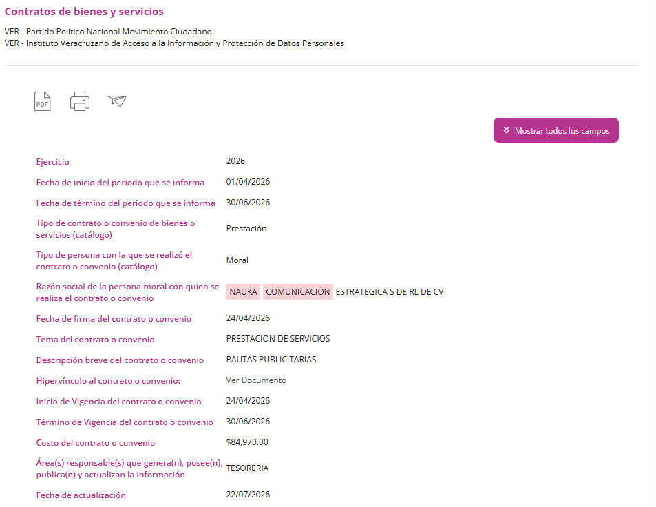 Captura de pantalla de la PNT.