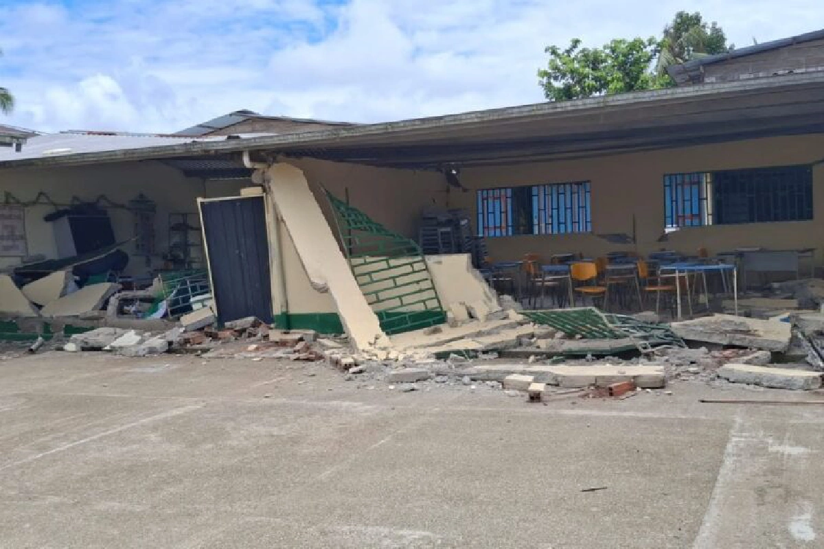 Escuela destruida en comunidad afrodescendiente de Charco Largo, municipio de Sipí, Chocó.