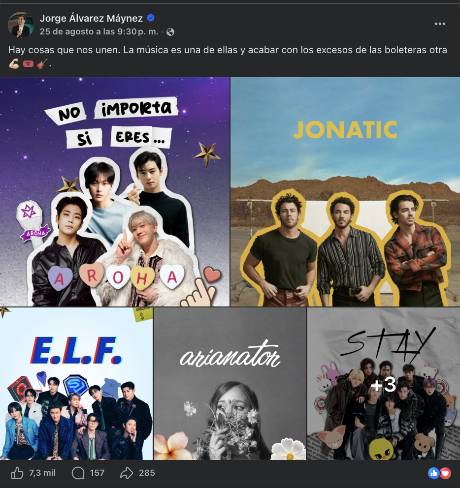 Captura de pantalla del anuncio en Facebook.