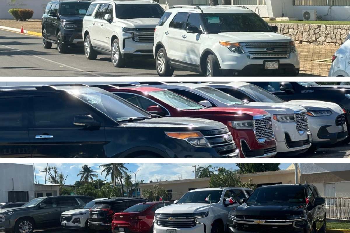 Las camionetas de lujo abundaron en el Congreso y en el Informe ofrecido por Mara Lezama en Quintana Roo.