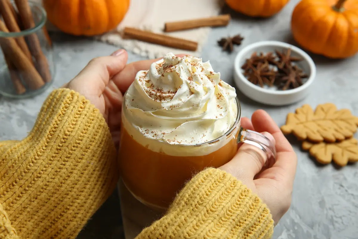 receta pumpkin spice latte con puré de calabaza