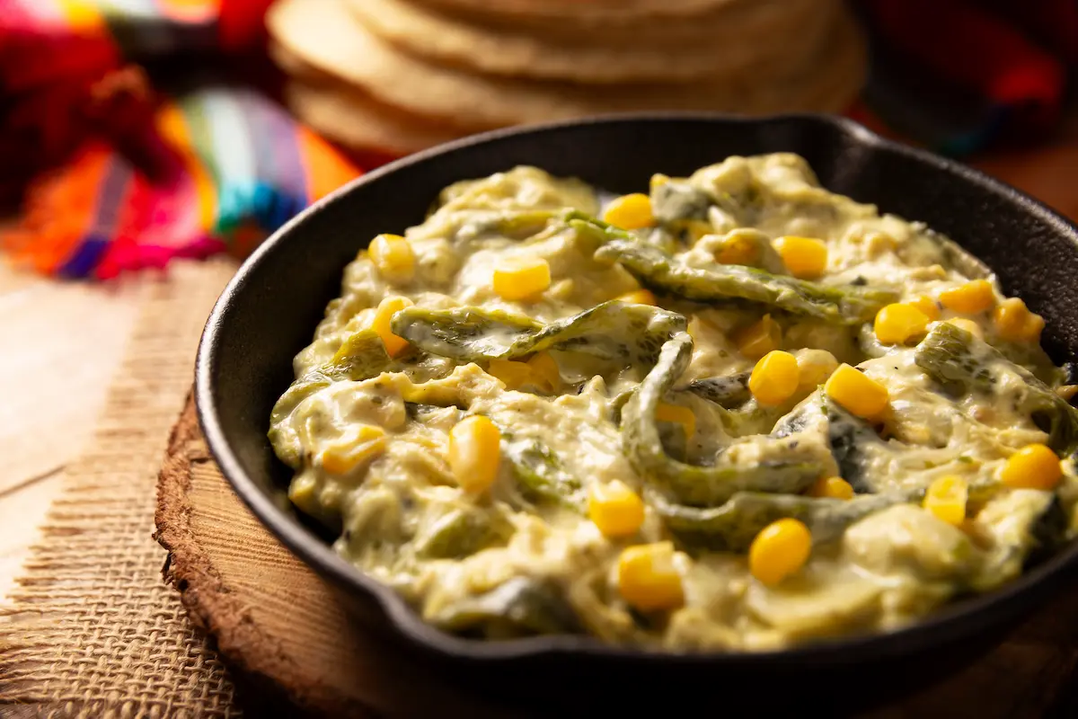 cómo hacer rajas con crema para 20 personas