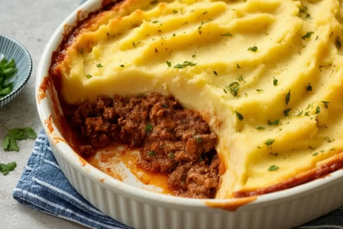 refractario con pastel de papa y carne molida