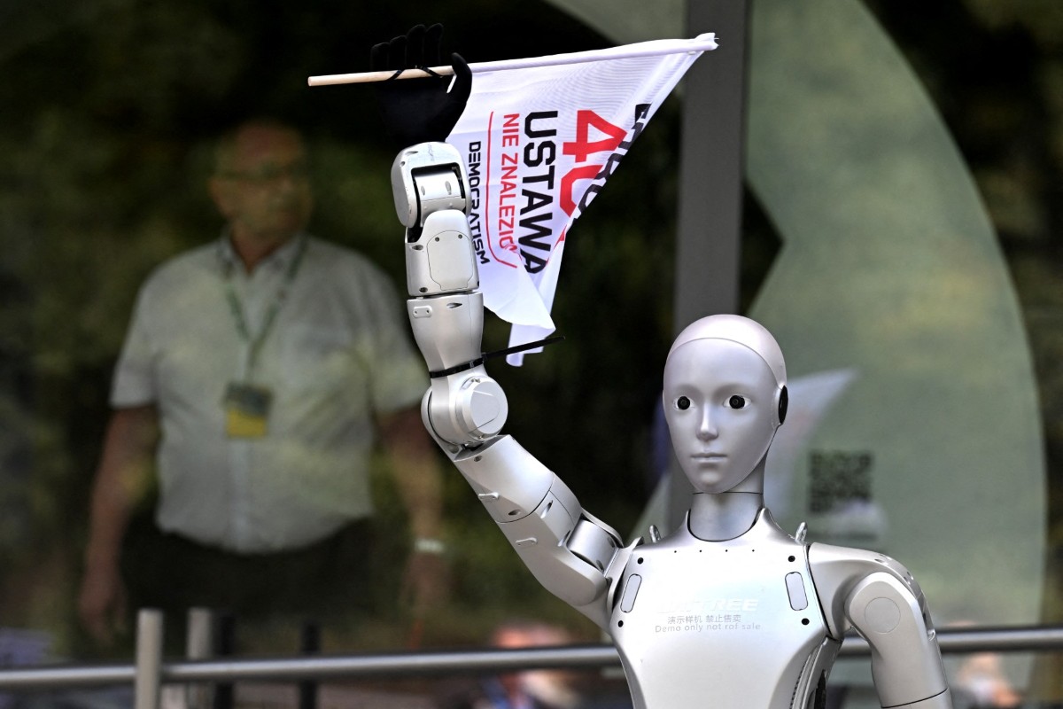robot protesta uso ia