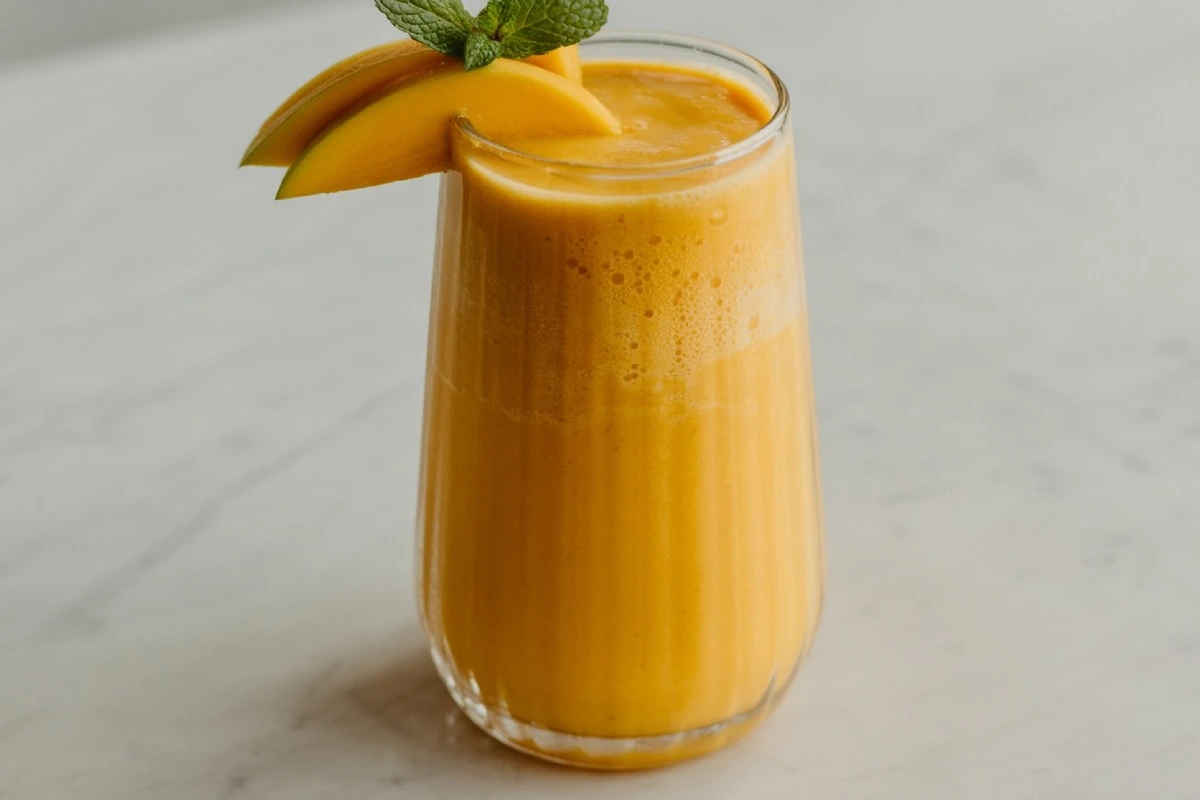 vaso de smoothie de mango